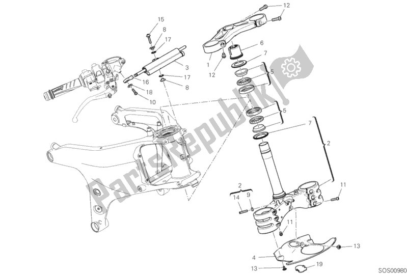 Toutes les pièces pour le Ensemble De Direction du Ducati Superbike Panigale V4 R USA 1000 2020